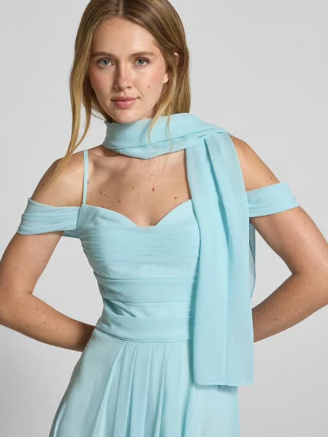 Mascara Maxi-jurk in effen design met plooien - Foto 2