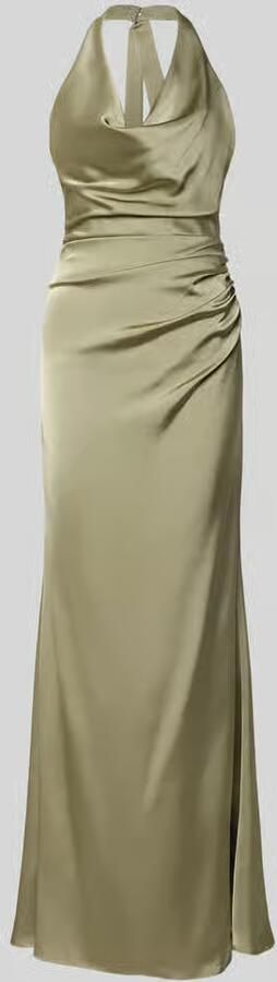 Mascara Avondjurk met diepe hals aan de rug en halter - Foto 2
