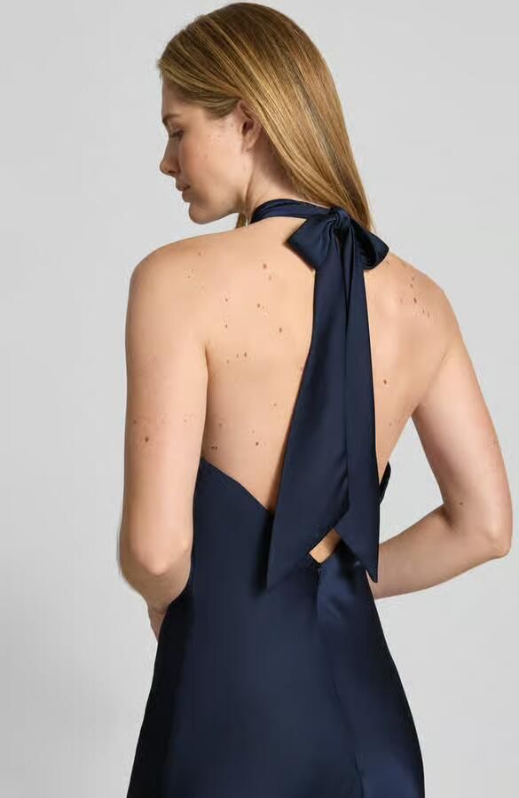 Mascara Avondjurk met halter om te strikken - Foto 2