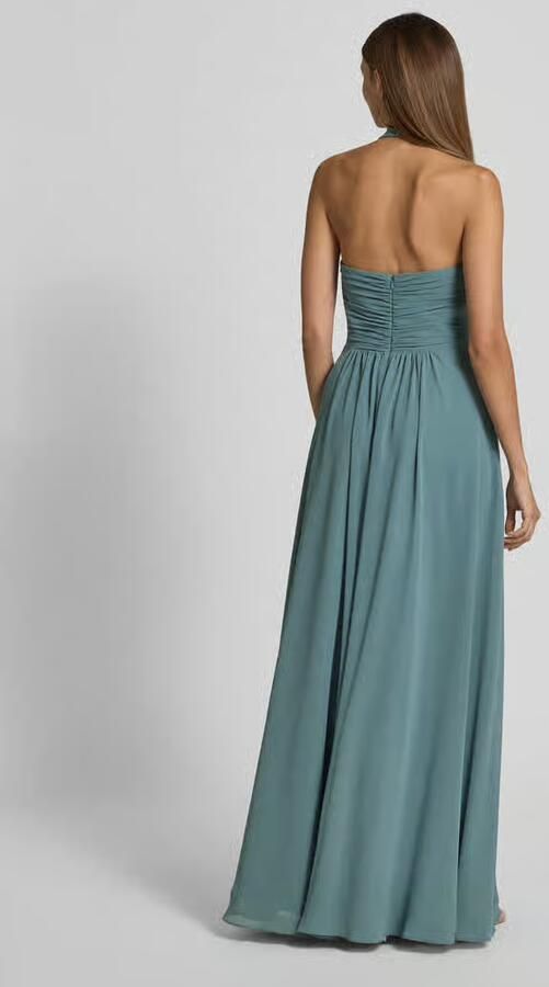 Mascara maxi-jurk met halter met V-hals - Foto 5