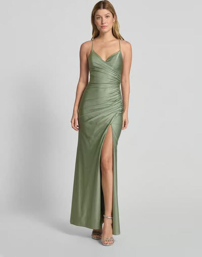 Mascara Maxi-jurk met draperieën en loopsplit - Foto 2