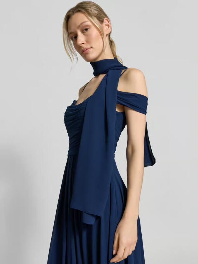Mascara Maxi-jurk in off-shoulder-look met loopsplit