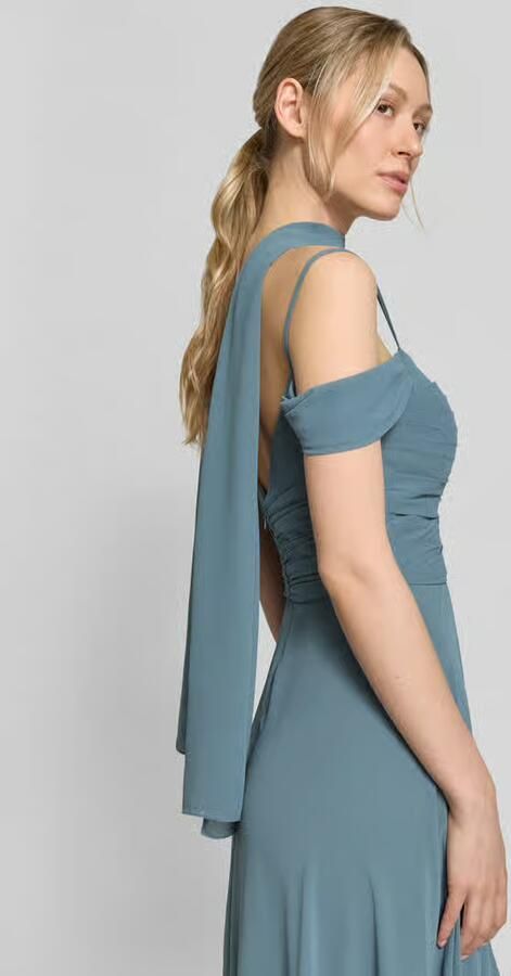 Mascara Maxi-jurk in off-shoulder-look met loopsplit
