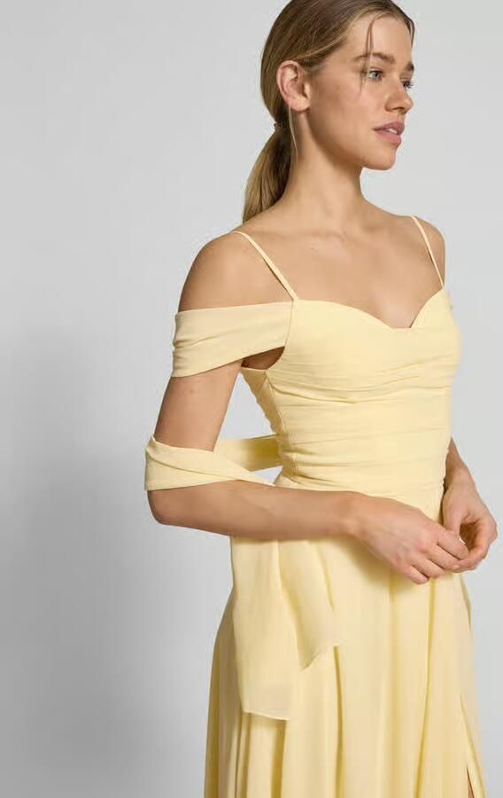 Mascara Maxi-jurk in off-shoulder-look met loopsplit