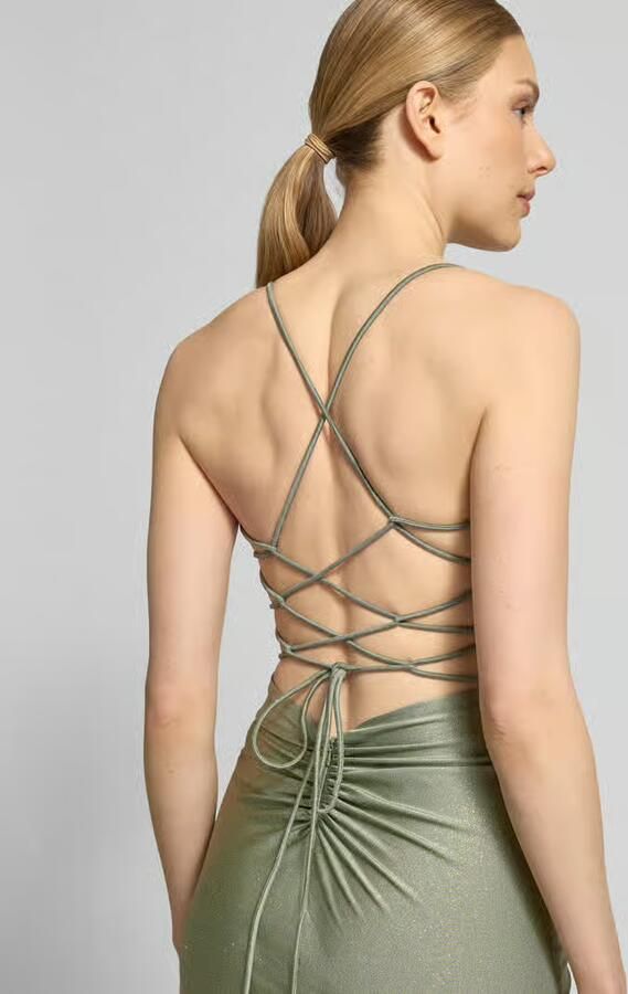 Mascara Maxi-jurk met draperieën en loopsplit