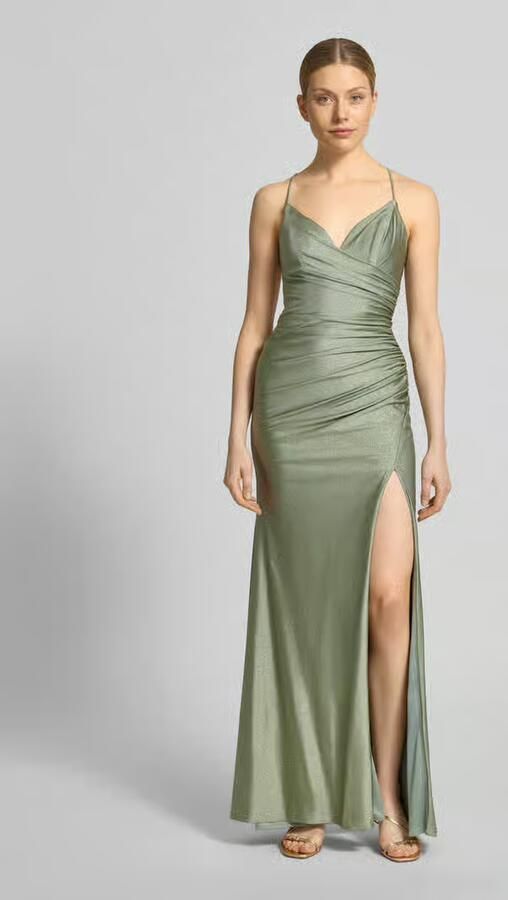 Mascara Maxi-jurk met draperieën en loopsplit - Foto 3