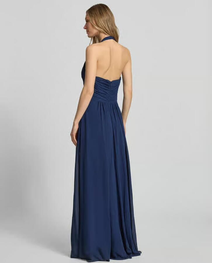 Mascara maxi-jurk met halter met V-hals - Foto 2
