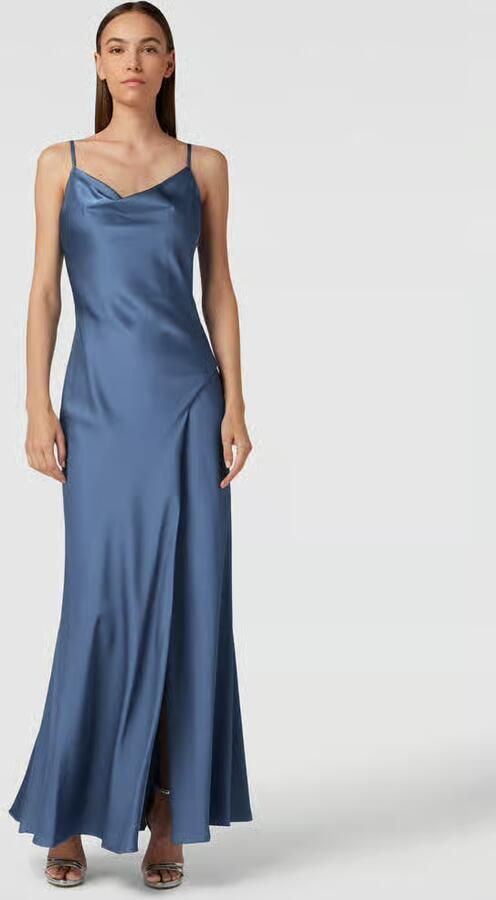 Mascara Maxi-jurk van satijn met cascadehals - Foto 2