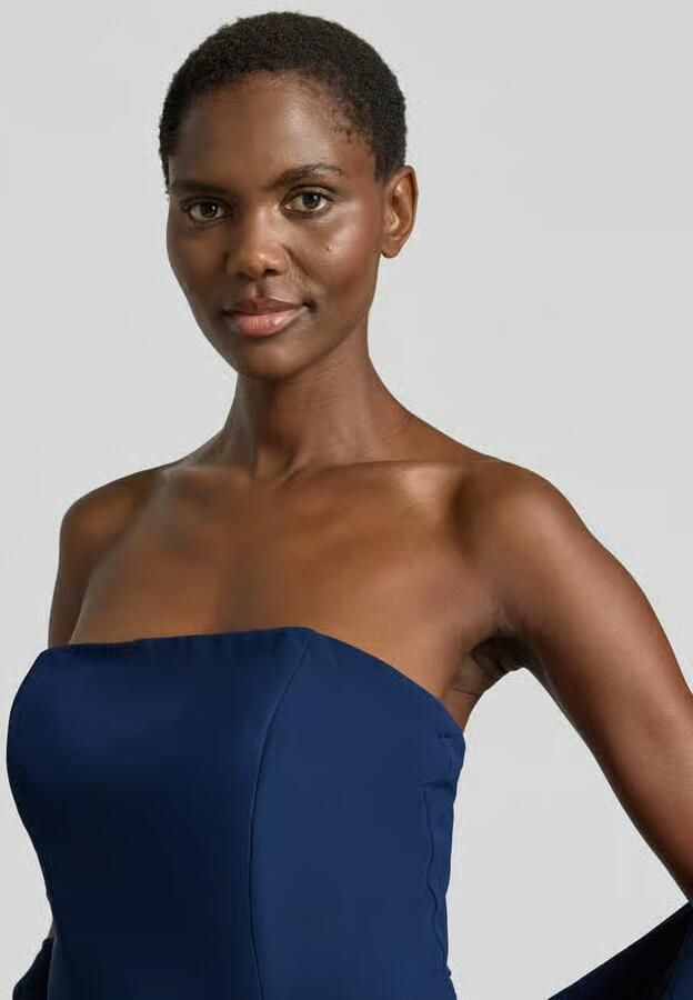 Mascara slim fit midi-jurk met rimpelingen