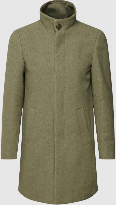 Matinique Lange jas met platte kraag model 'Harvey'