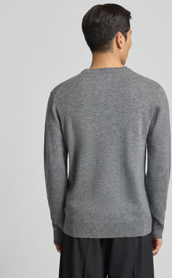 Matinique Gebreide pullover van lamswol met ronde hals