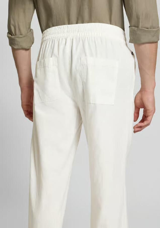 Matinique regular fit broek van mix van katoen en linnen model 'barton'