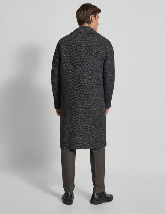Matinique Regular fit lange wollen jas met viscose model 'Bullmer'