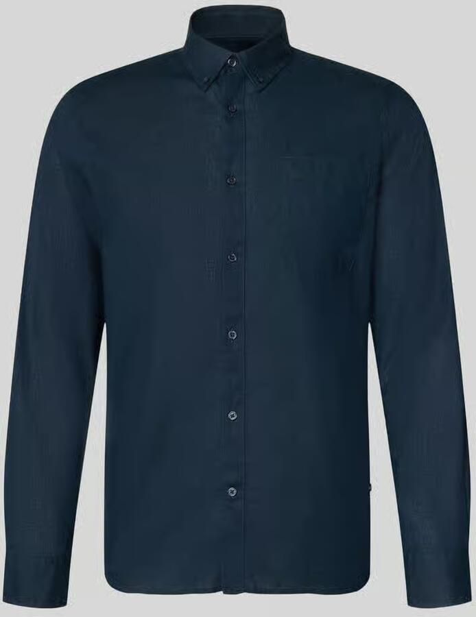 Matinique regular casual overhemd met linnen donkerblauw - Foto 8