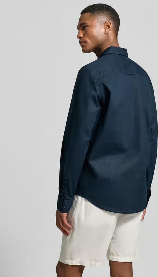 Matinique regular casual overhemd met linnen donkerblauw - Foto 10