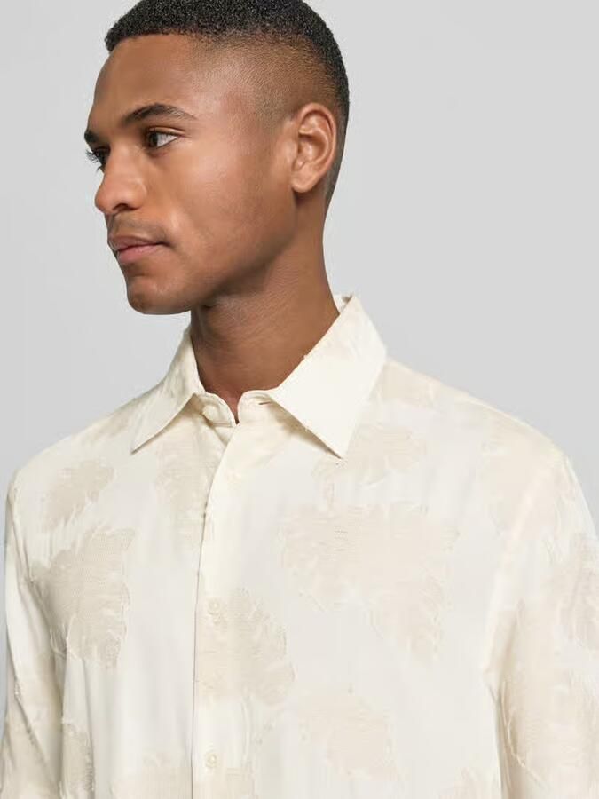 Matinique Regular fit vrijetijdsoverhemd van een mix van viscose en linnen model 'Klampo' - Foto 2