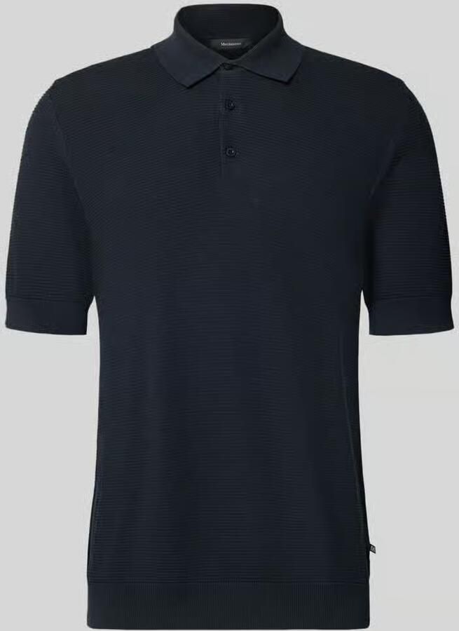 Matinique regular polo met ingebreid patroon donkerblauw - Foto 4