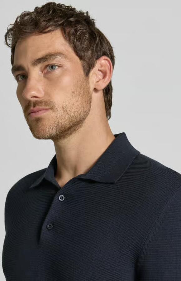 Matinique regular polo met ingebreid patroon donkerblauw - Foto 5