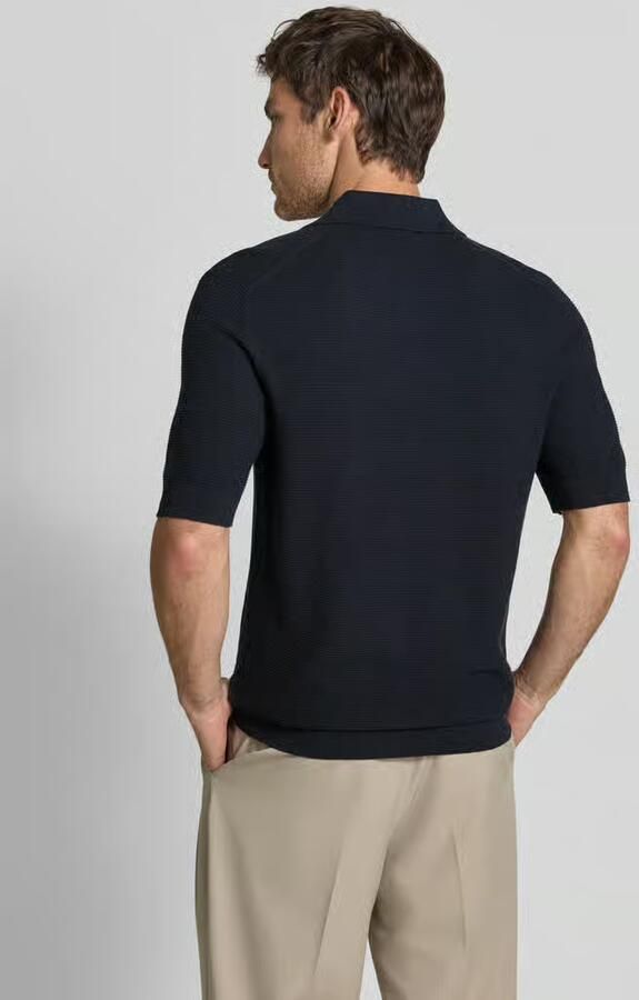 Matinique regular polo met ingebreid patroon donkerblauw - Foto 5