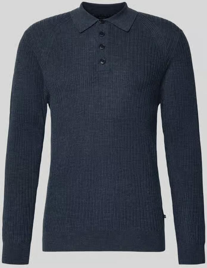 Matinique Slim fit poloshirt van zuivere wol model 'Kerone'