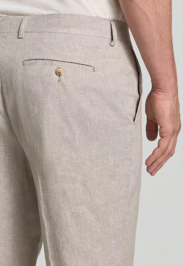 Matinique straight fit broek van linnenmix model 'Wesley'