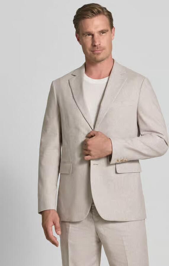 Matinique straight fit colbert van linnenmix model 'Charles' - Foto 3