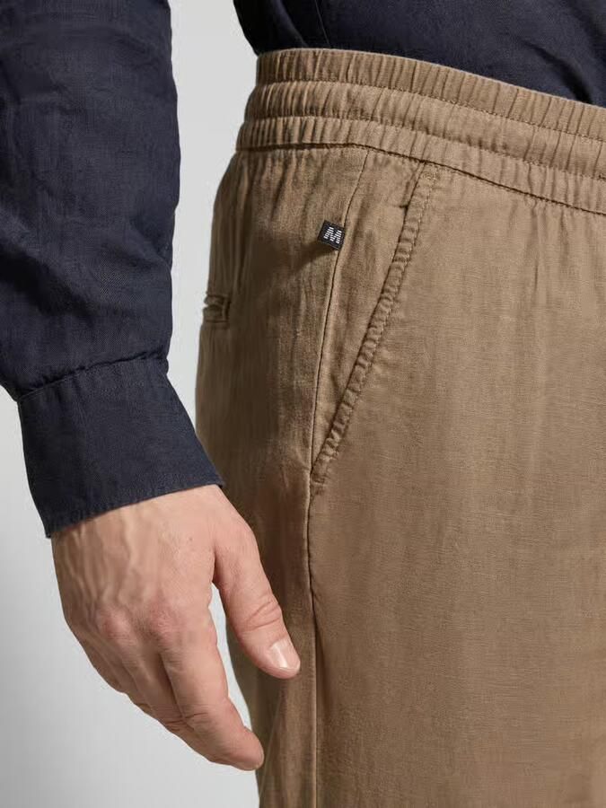 Matinique Straight fit linnen broek met elastische band model 'Barton' - Foto 2