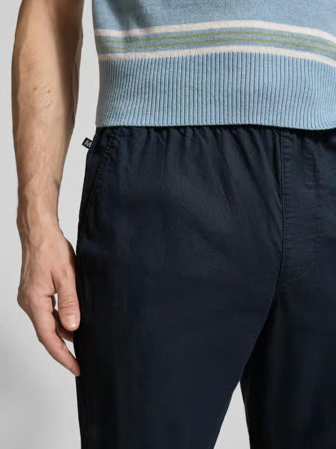 Matinique Straight fit linnen broek met elastische band model 'Barton' - Foto 3