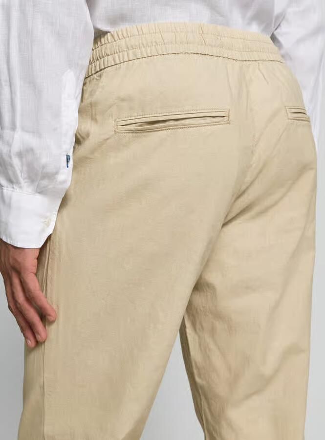 Matinique Straight fit linnen broek met elastische band model 'Barton' - Foto 2