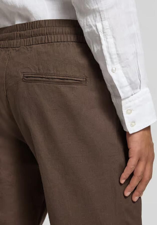 Matinique Straight fit linnenbroek met elastische band Model 'Barton'