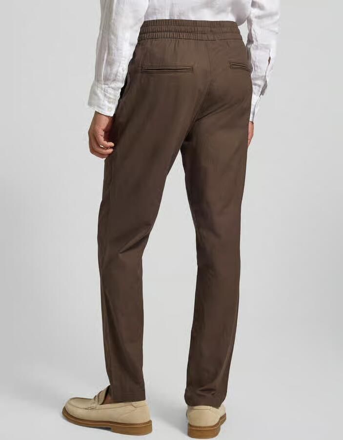 Matinique Straight fit linnenbroek met elastische band Model 'Barton'