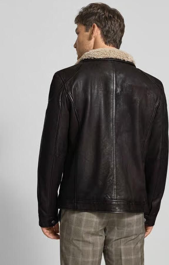 MAURITIUS Leren jack met opstaande kraag Model 'GARRECK'