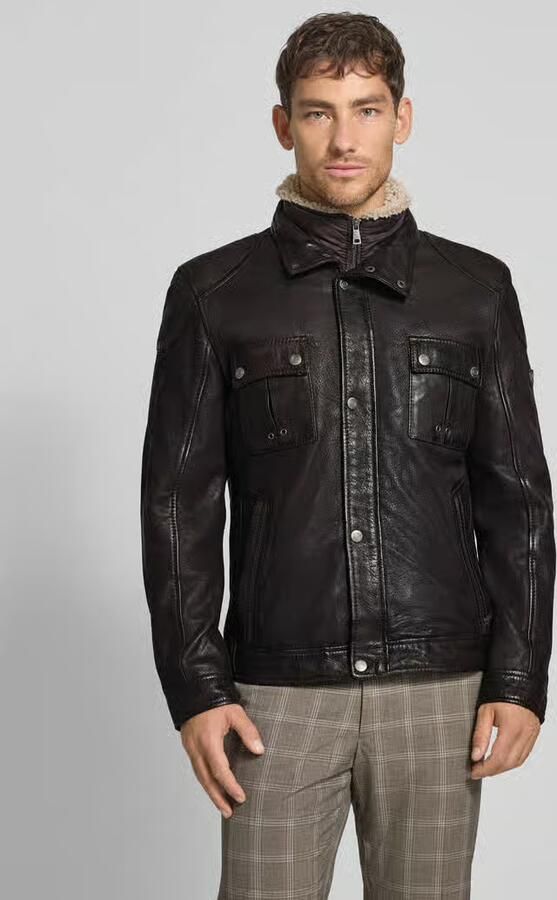 MAURITIUS Leren jack met opstaande kraag Model 'GARRECK' - Foto 2