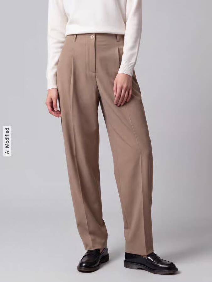MAX&Co. barrel fit bandplooibroek met viscose model 'BRUNO' - Foto 3
