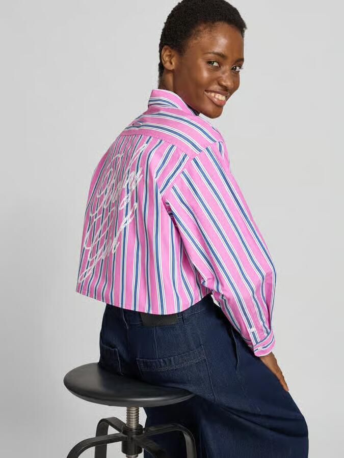 MAX&Co. boxy fit blouse met lange mouwen van puur katoen 'MCOFARNESE' - Foto 2