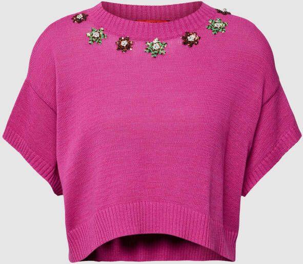 MAX&Co. Kort gebreid shirt met ronde hals model 'EDDA'