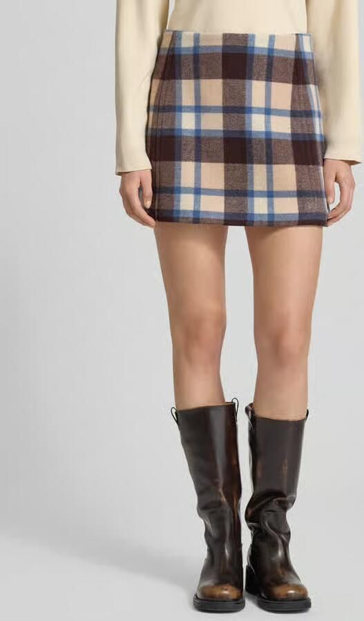 MAX&Co. Licht uitlopende wollen rok met ruitmotief model 'OZONO' - Foto 2