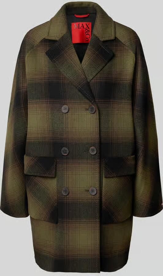MAX&Co. Regular fit lange wollen jas met dubbele knoopsluiting model 'GIURIA'