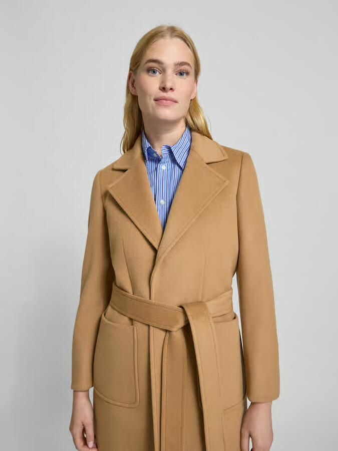 MAX&Co. Regular fit lange wollen jas met reverskraag model 'RUNAWAY'