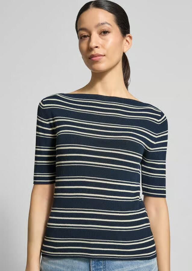 MAX&Co. slim fit gebreide pullover van katoenmix model 'PASATTA'