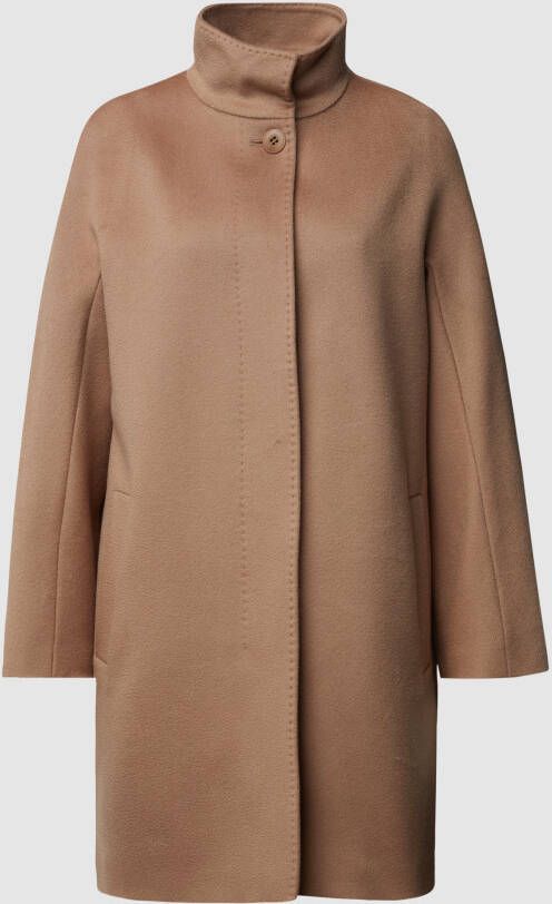 Max Mara Studio Lange wollen jas met blinde knoopsluiting model 'Colle'