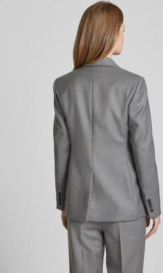 Max Mara Studio Grijze double-breasted wollen jas Gray Dames