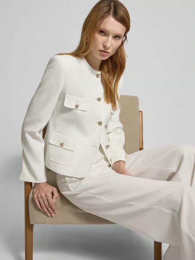 Max Mara Studio Witte Jassen in Triacetaat Polyester Mix White Dames