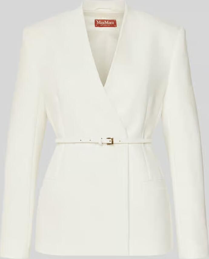 Max Mara Studio Getailleerde blazer met extra riem model 'QUINOA'