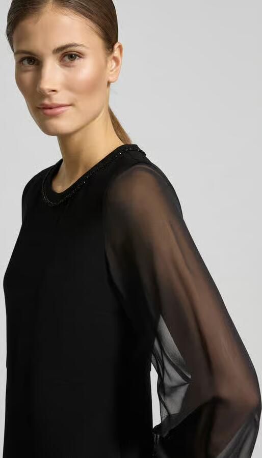 Max Mara Studio Knielange cocktailjurk met semi-transparante mouw - Foto 2