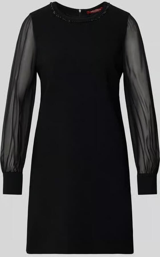 Max Mara Studio Knielange cocktailjurk met semi-transparante mouw