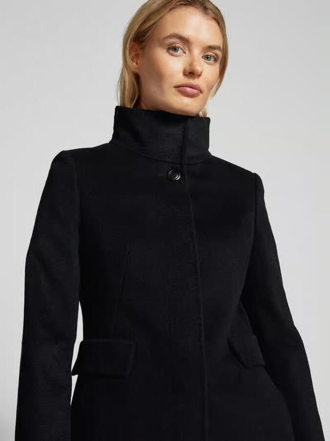 Max Mara Studio Lange jas van scheerwol met opstaande kraag model 'AGNESE'