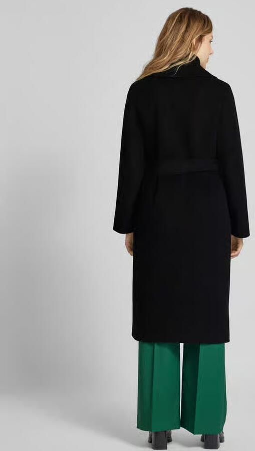 Max Mara Studio Lange jas van scheerwol met strikceintuur model 'CLES' - Foto 2
