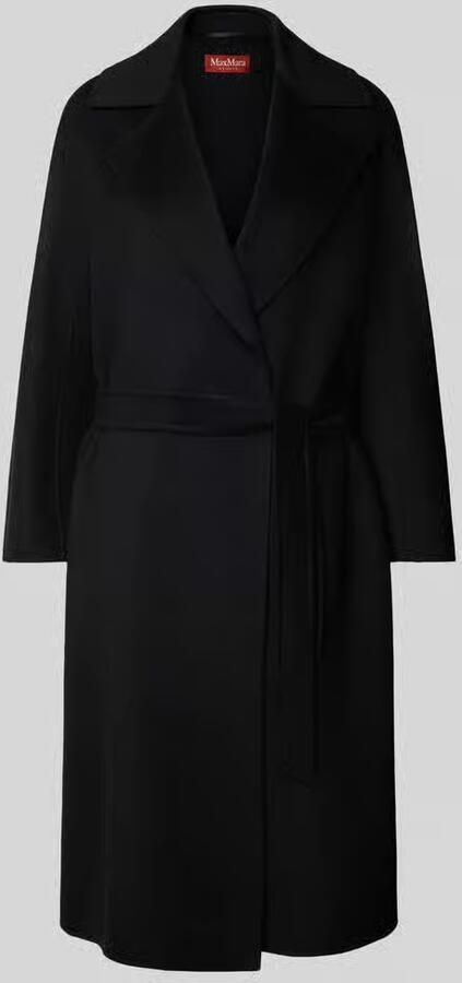 Max Mara Studio Lange wollen jas met opstaande kraag en kasjmier model 'CLES'