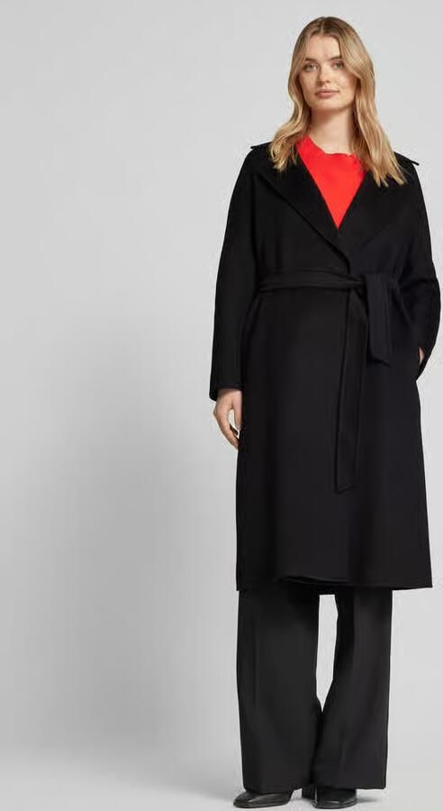 Max Mara Studio Lange wollen jas met opstaande kraag en kasjmier model 'CLES' - Foto 3